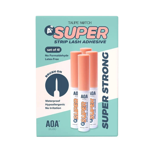 AOA A+ Super Lash Glue strip lash adhesive set, four taupe tubes