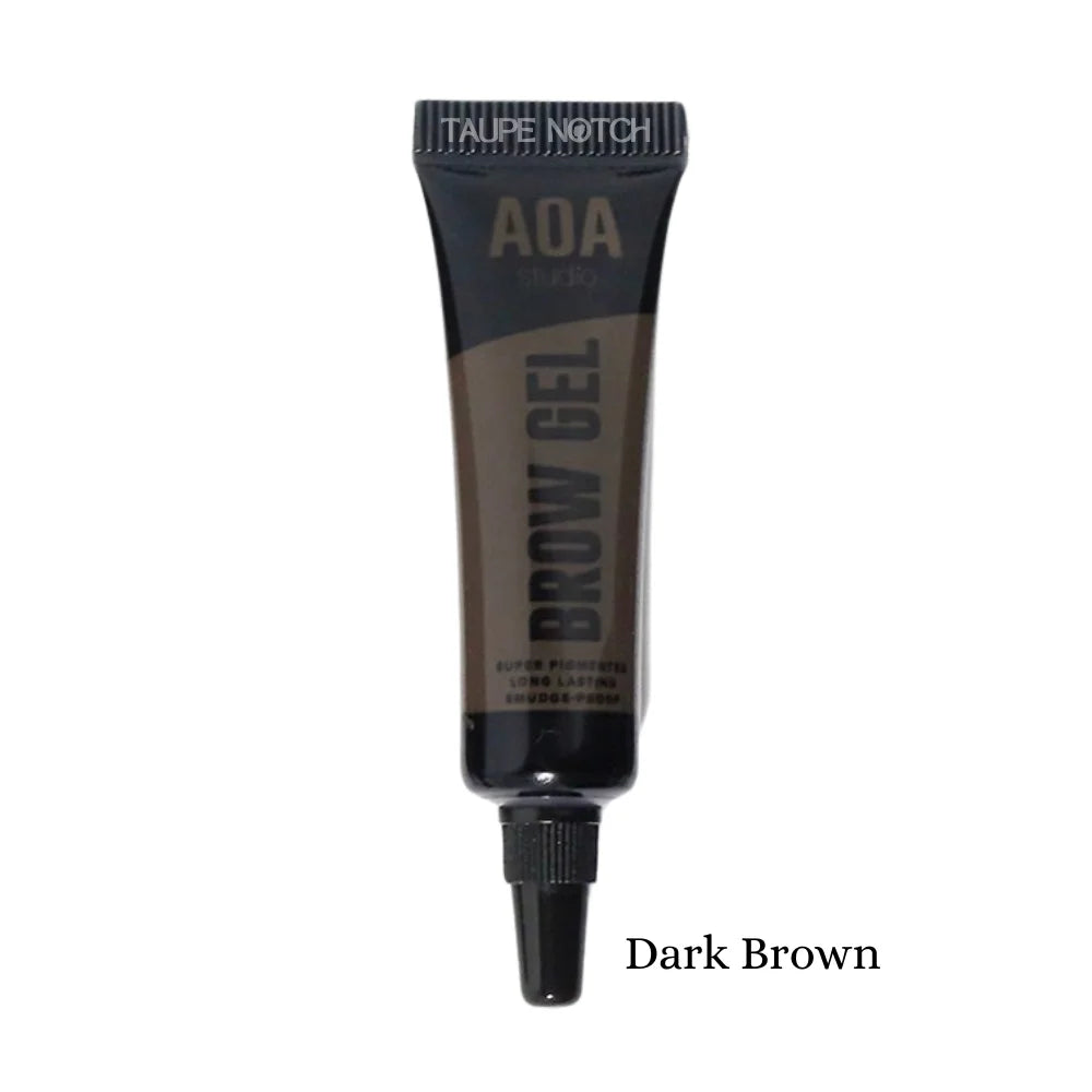 Waterproof brow gel tube in Dark Brown with applicator tip
