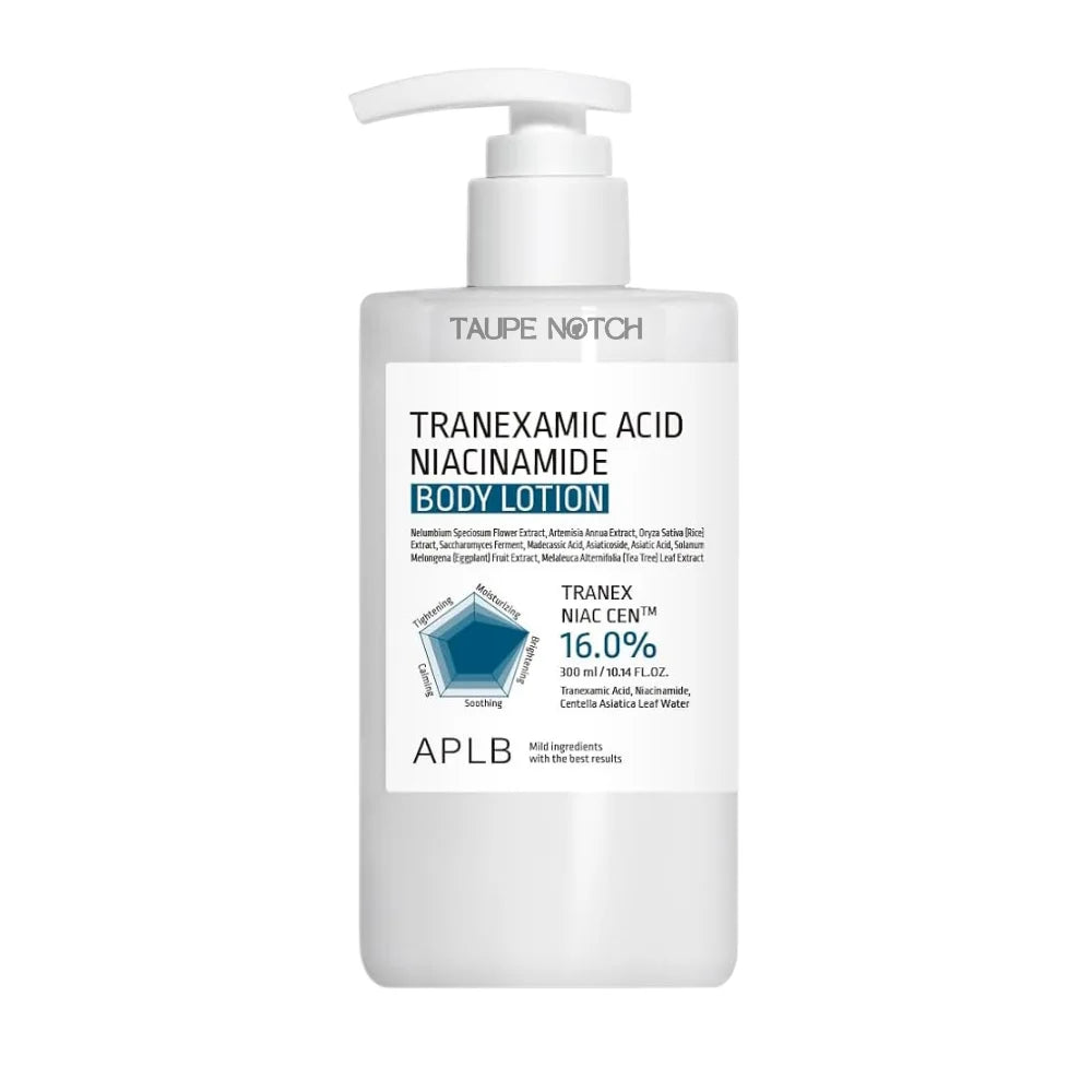 APLB body lotion bottle with tranexamic acid and niacinamide, 16.0% pump