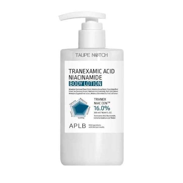 APLB body lotion bottle with tranexamic acid and niacinamide, 16.0% pump
