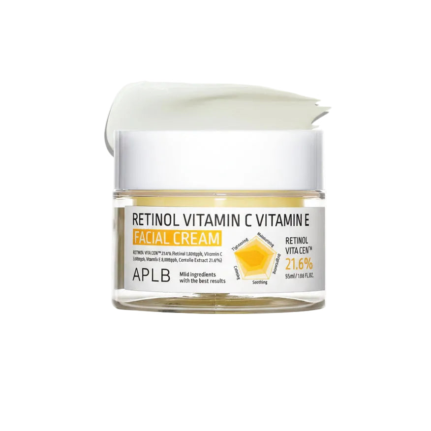 APLB facial cream jar, retinol + vitamin C + vitamin E, 55 ml