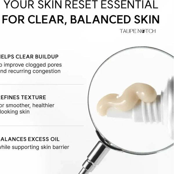 Glycolic acid booster cream swabbed on magnifying glass