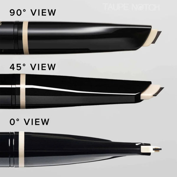 Brow pencil tip shown from side angles for precise brow shaping