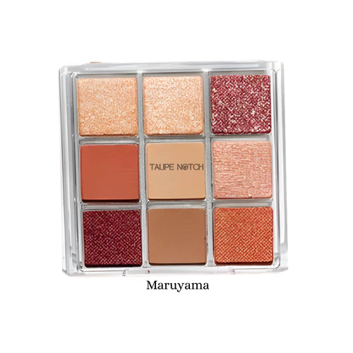 Aoa Cherry Blossom 9-color eyeshadow palette Maruyama with nine peach, taupe, and red shades