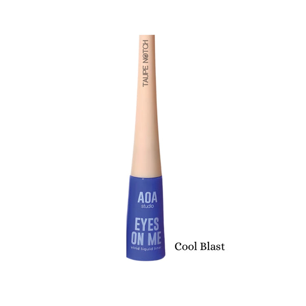 Aoa Eyes On Me liquid eyeliner, Cool Blast shade; beige tube with blue cap