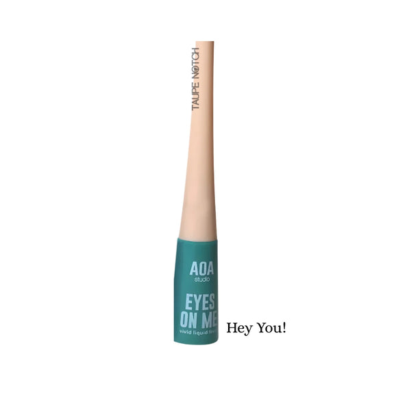 Aoa Eyes On Me liquid eyeliner, Hey You! shade; beige tube with teal cap