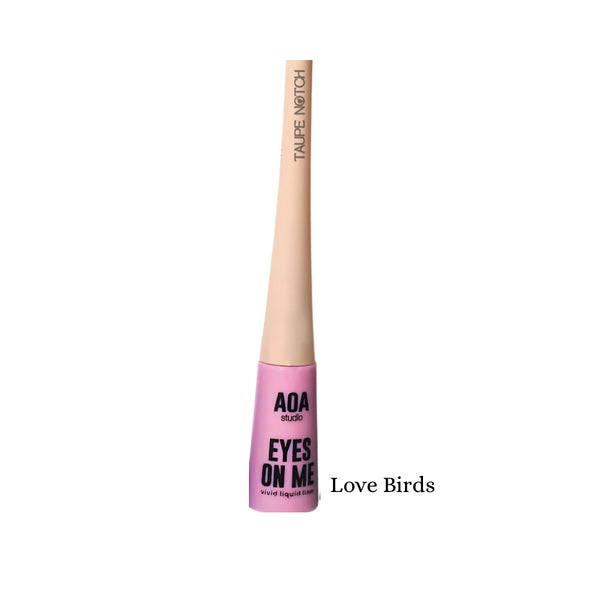 Aoa Eyes On Me liquid eyeliner, Love Birds shade; beige tube with pink cap