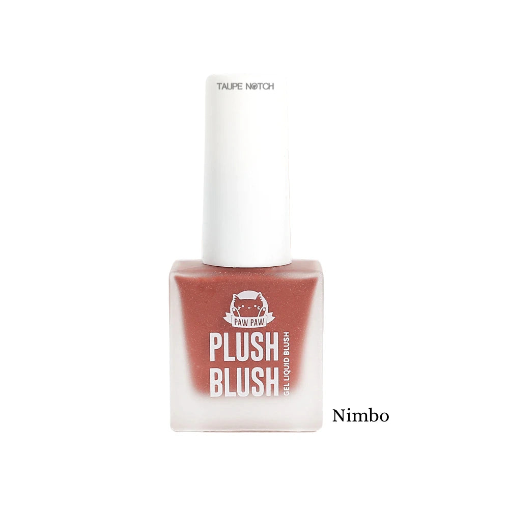 Gel liquid blush bottle, warm mauve shade, Nimibo label