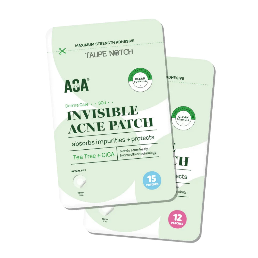 Invisible acne patch package, taupe notch, maximum strength adhesive