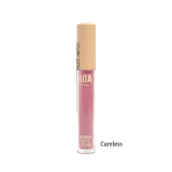 Matte liquid lipstick tube in Careless mauve-pink shade