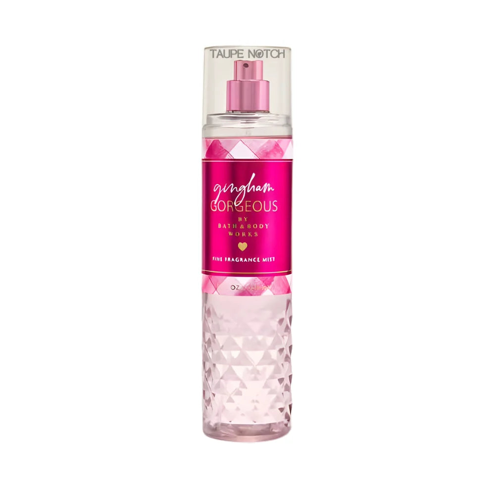 Bath & Body Works fine fragrance mist bottle, pink liquid, pink cap, 236 ml