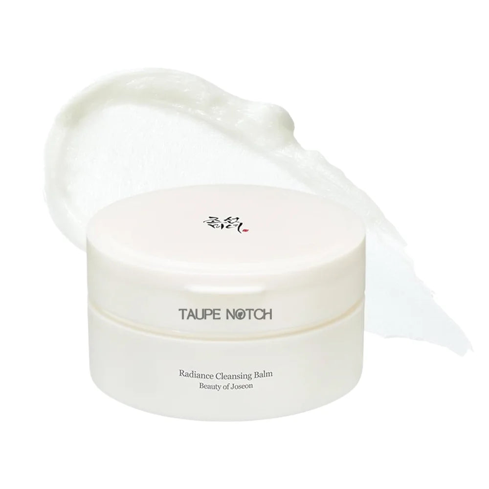 Radiance Cleansing Balm jar with smooth white balm texture, Beauty of Joseon