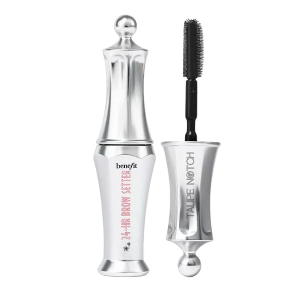 Brow gel set with clear tube and spoolie applicator brush