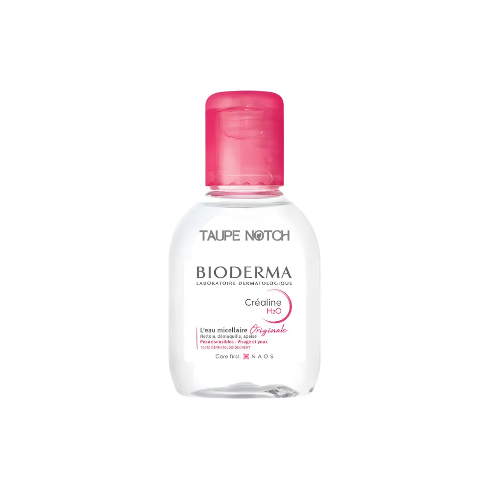 Bioderma micellar solution bottle with pink cap, 100 ml