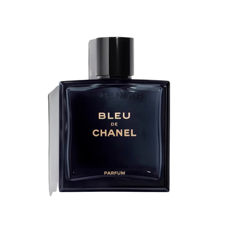 CHANEL BLEU de CHANEL parfum spray bottle with dark blue glass and silver cap