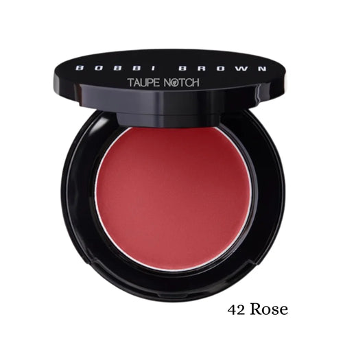 Lip and cheek rouge compact, rosy red pan in black Taupe Notch case