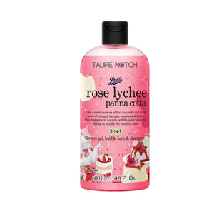 Boots Flavour Rose Lychee Panna Cotta Showergel Bubble Bath