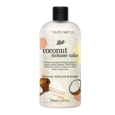Boots Flavour Coconut Mousse Cake Shower Gel Bubble Bath & Shampoo 500Ml