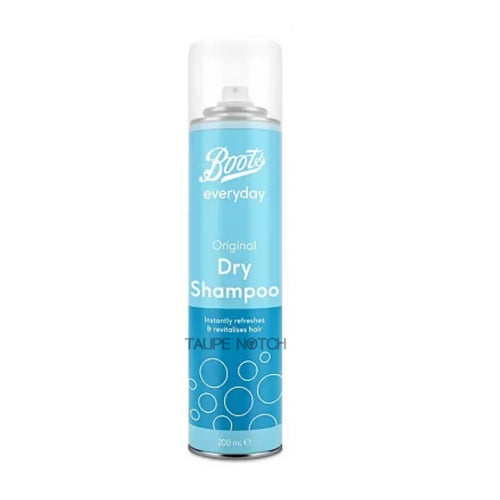 Boots Everyday Original Dry Shampoo aerosol can, 200 ml, turquoise-blue canister