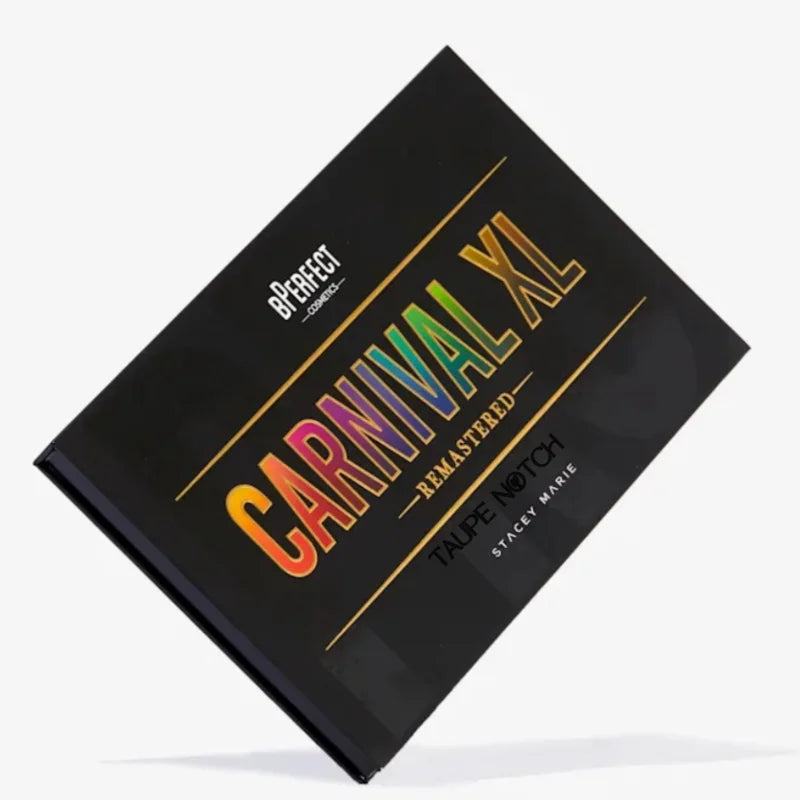 Eyeshadow palette cover with Carnival Pro Remastered text in gold and color accents