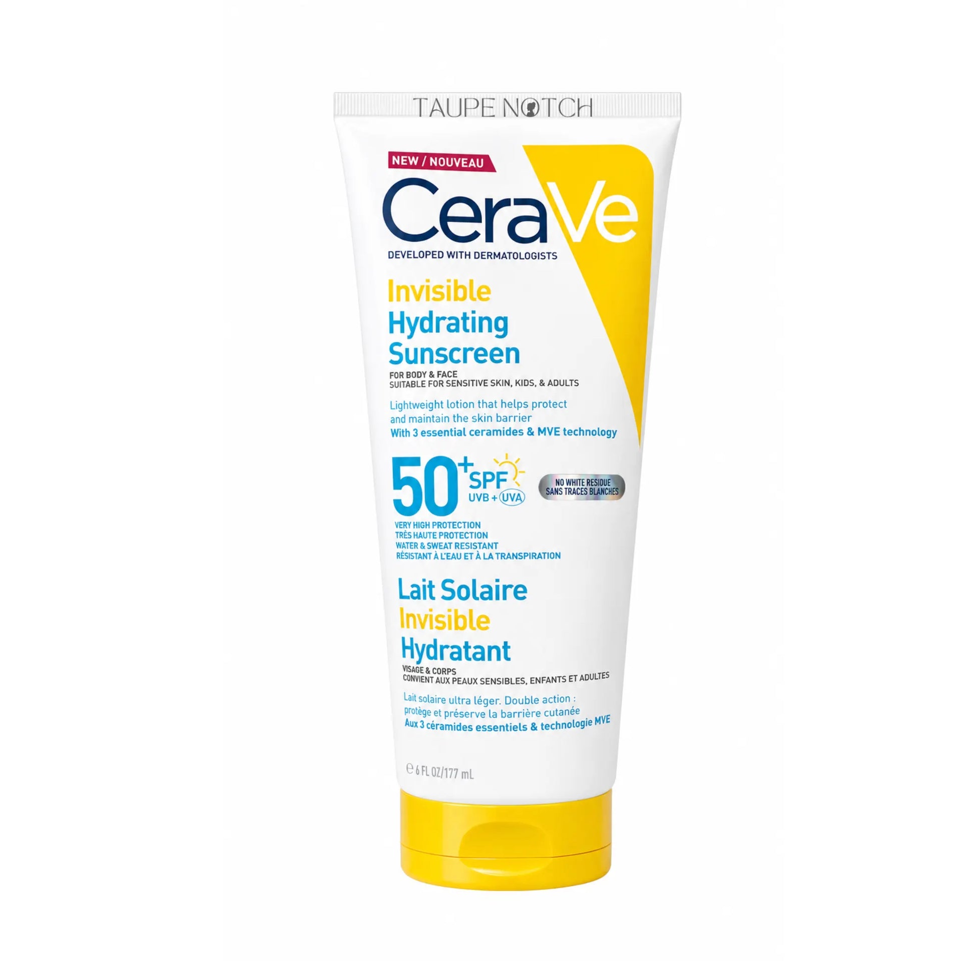 CeraVe Invisible Hydrating Sunscreen SPF 50+, For Body & Face, 177ml