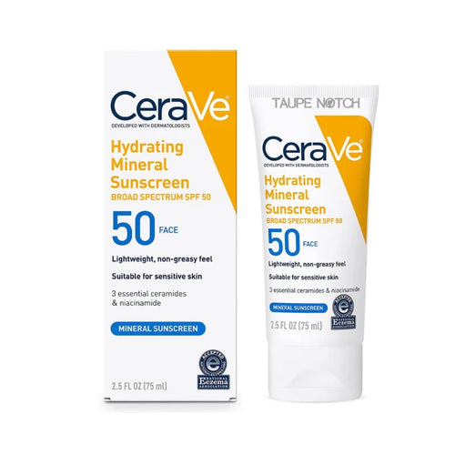 CeraVe Hydrating Mineral Face Sunscreen Broad Spectrum SPF 50 75 ml