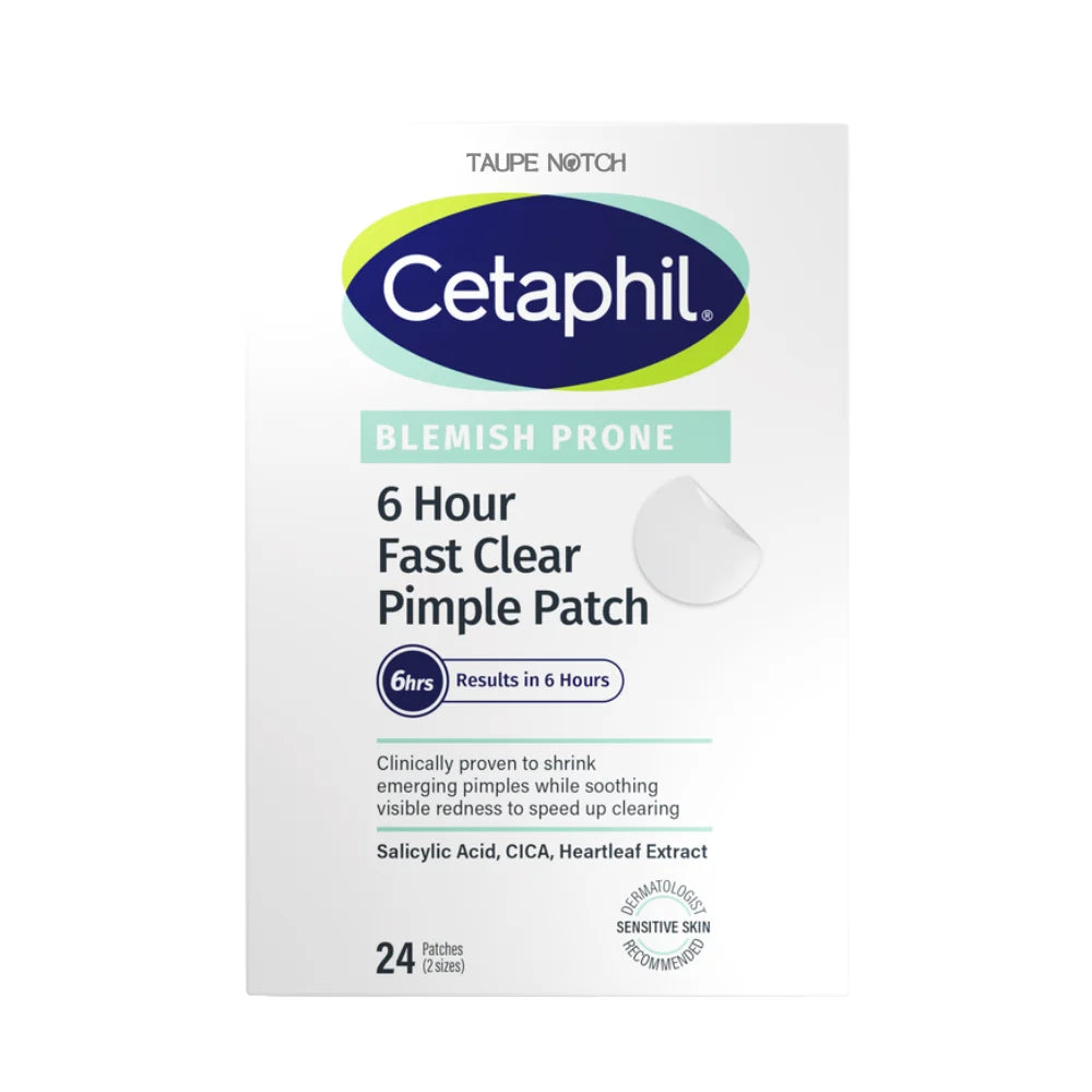 Cetaphil 6 Hour Fast Clear pimple patch box with 24 patches (2 sizes)