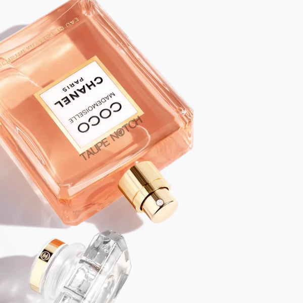 Chanel Coco Mademoiselle Eau de Parfum Intense spray bottle, amber glass and nozzle