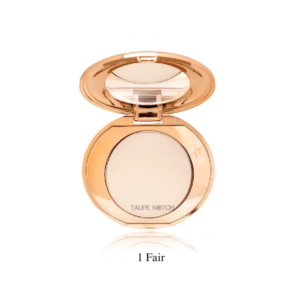 Charlotte Tilbury powder compact travel size, open, shade 1 Fair