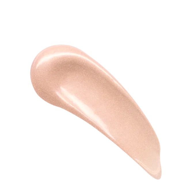 Shimmering peach-gold face primer swatch