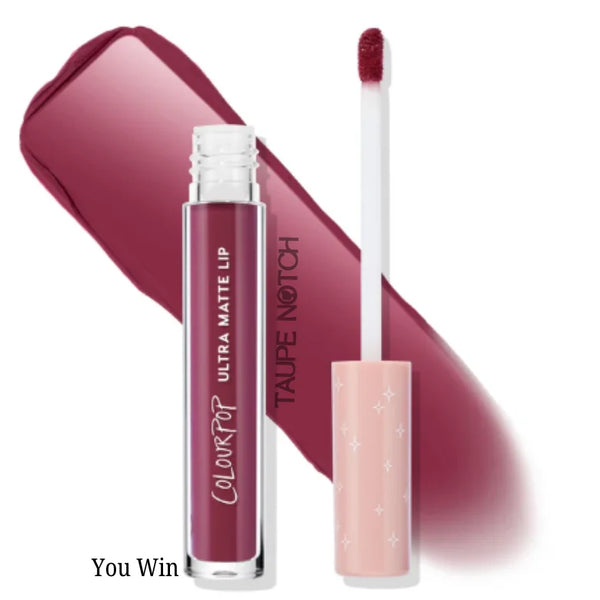 Ultra matte liquid lipstick in You Win with doe-foot applicator and cap