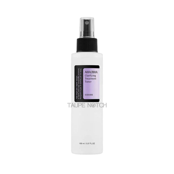 COSRX AHA/BHA clarifying treatment toner bottle, 150 ml, white bottle with spray cap