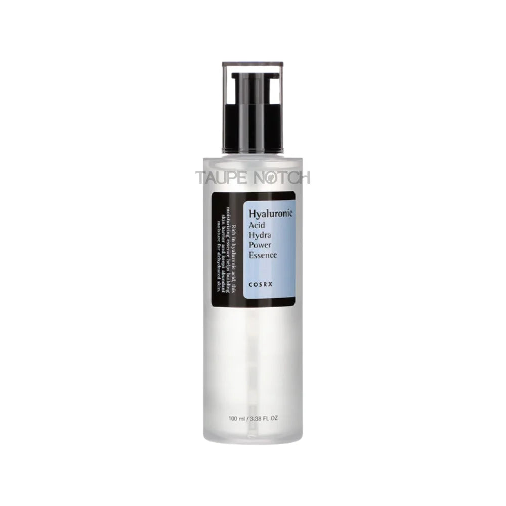 Hyaluronic Acid Hydra Power Essence bottle, clear pump dispenser, 100 ml