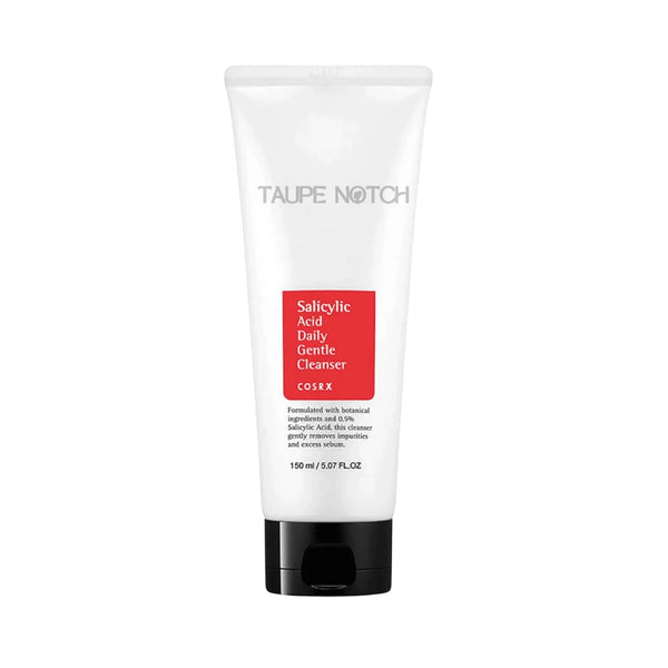 Cosrx salicylic acid cleanser tube, 150 ml, white squeeze bottle with black cap