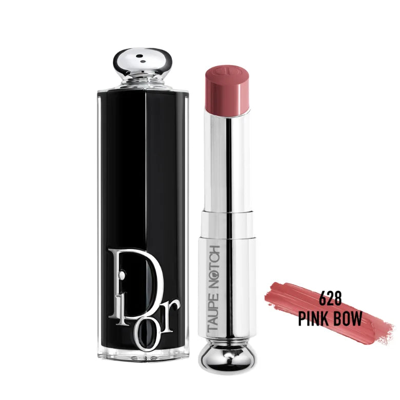 Dior Addict Shine Lipstick 628 Pink Bow soft muted pink nude glossy finish