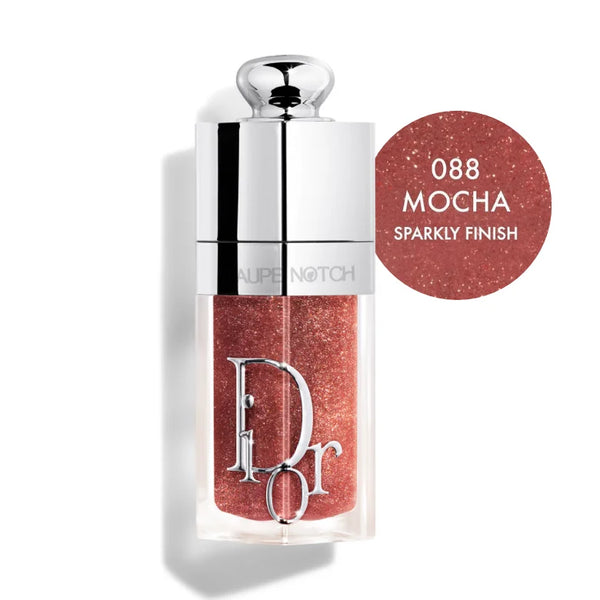 Dior Addict lip glow oil, 088 Mocha, sparkly brown gloss in clear tube