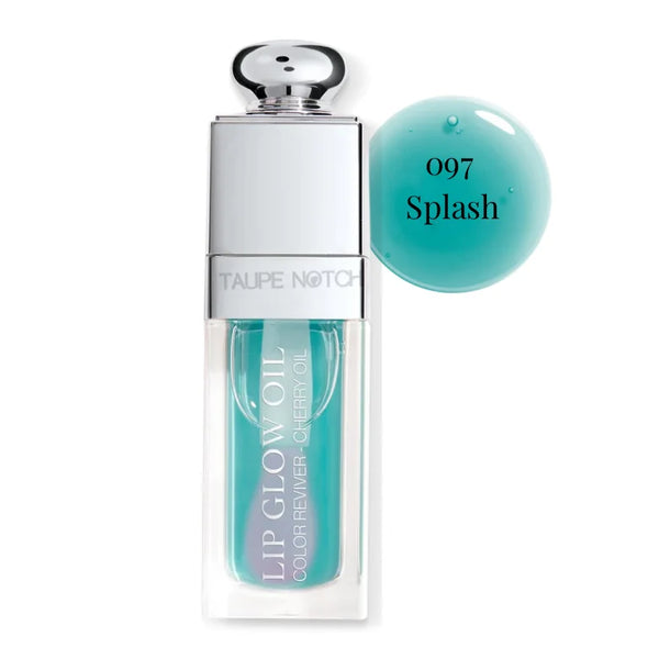 Dior Addict lip glow oil, 097 Splash, teal mint gloss in clear tube