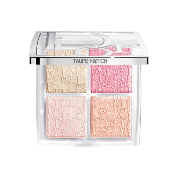Dior Backstage Glow Maximizer palette with four rose-gold and pink highlighter shades.