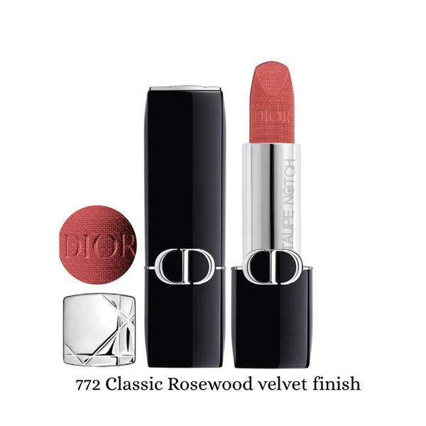 Dior Rouge Dior Couture lipstick in muted rosewood terracotta, velvet finish
