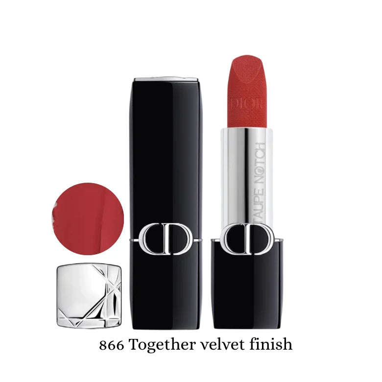 Dior Rouge Dior Couture lipstick in deep rose-red, velvet finish