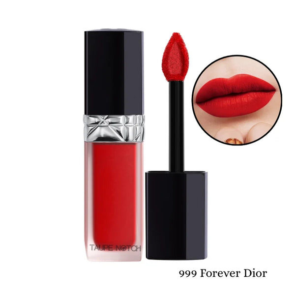 Transferproof liquid lipstick, Dior 999 Forever Dior shade with doe-foot applicator