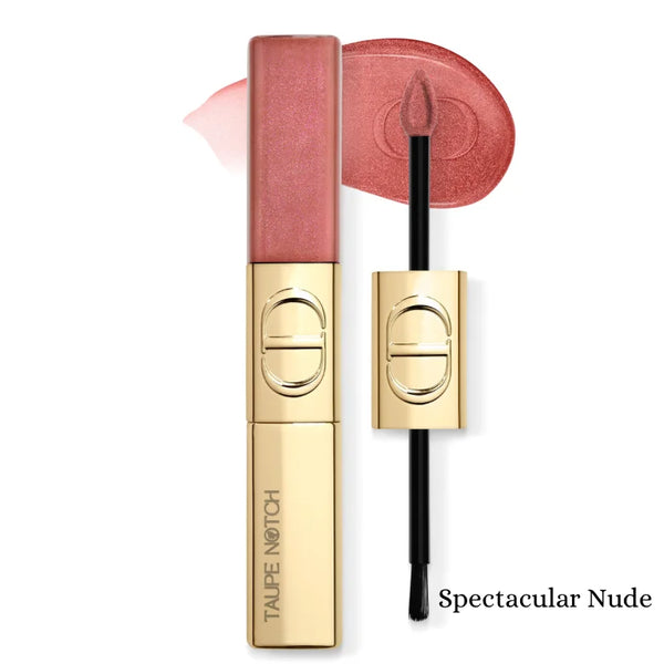 Dior Rouge Dior liquid sequin lip duo in Spectacular Nude, pink-nude shimmer applicator