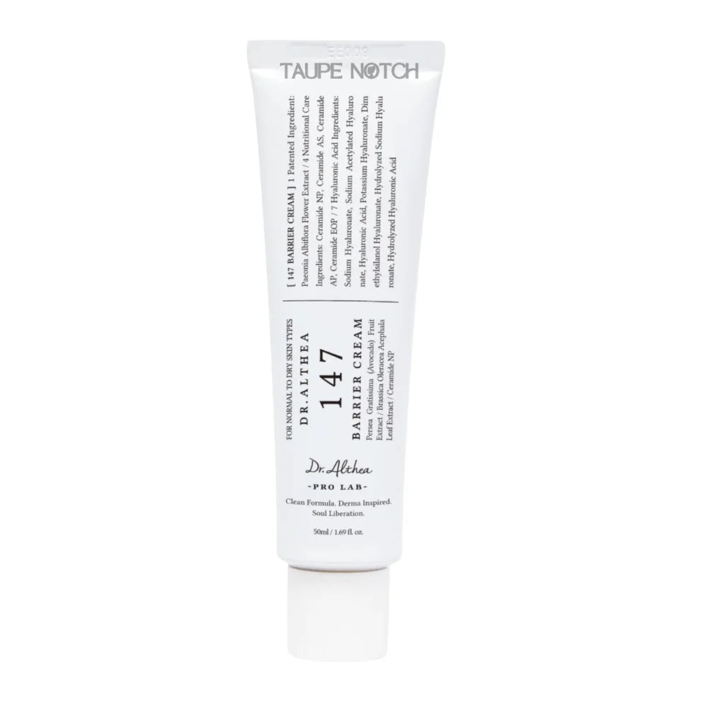 Dr.Althea 147 barrier cream tube, white squeeze tube with printed label