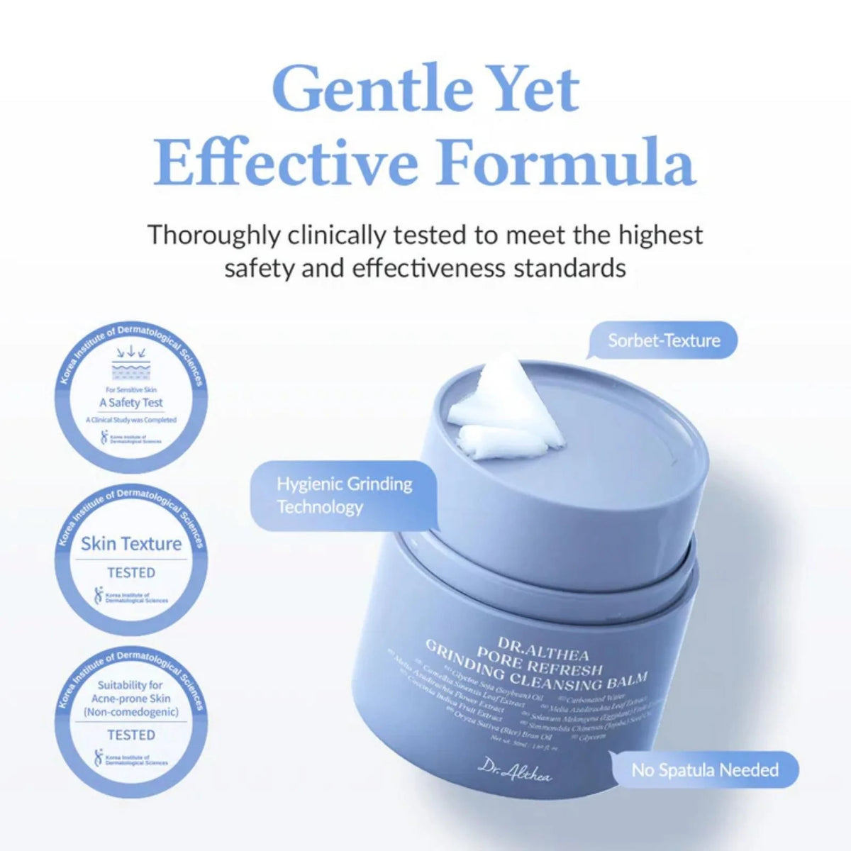 Dr. Althea Pore Refresh Grinding Cleansing Balm in a Blue tube that can be twisted