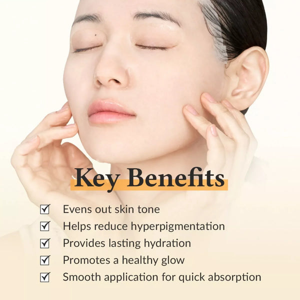 Woman wearing Dr. Althea Vita Glow Mask sheet on face, hands by cheeks