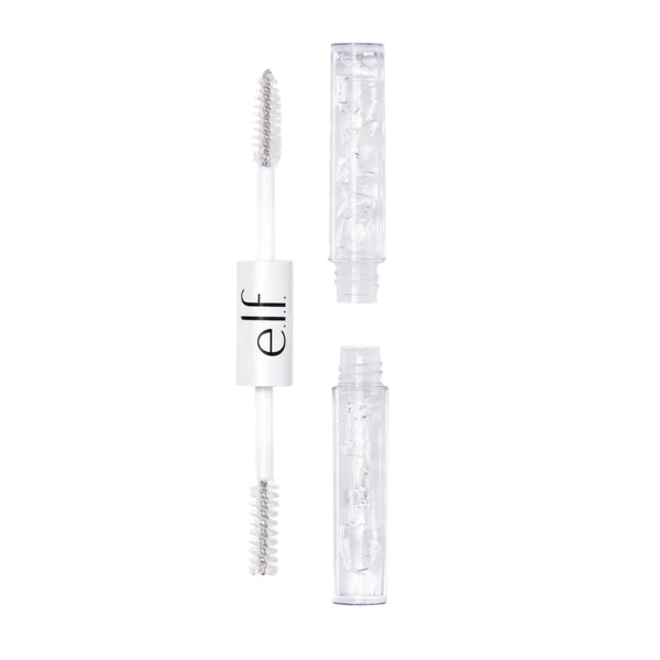 Clear brow and lash mascara with two wands in transparent tubes
