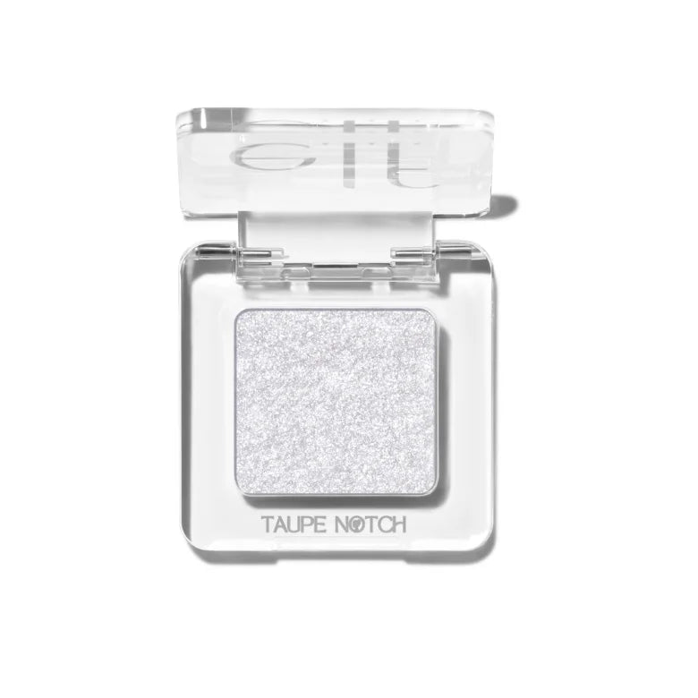 Glitter eyeshadow compact with silver-gray glitter pan