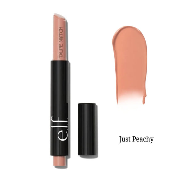 Elf lip plumping pen in Just Peachy, with applicator tube and open cap