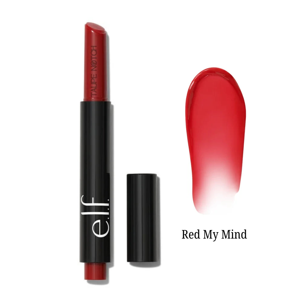 Elf lip plumping pen in Red My Mind, with applicator tube and open cap