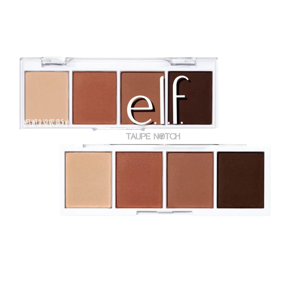 Elf bite-size eyeshadow palette with four taupe and brown shades